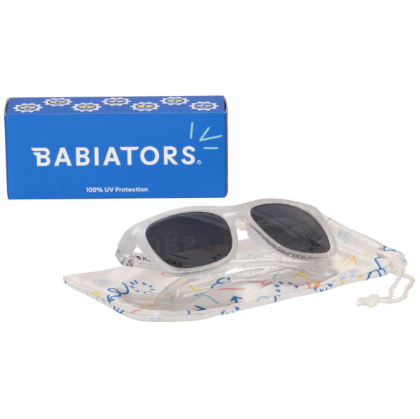 BABIATORS Navigator Silver Shimmer, slnečné okuliare strieborné trblietky, 0-2 roky
