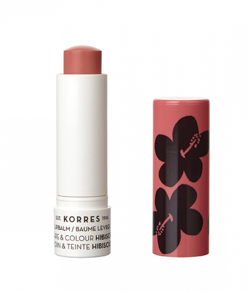 KORRES Care & Colour lip balm stick - Farebný balzam na pery v tyčinke, ibištek, 5 ml