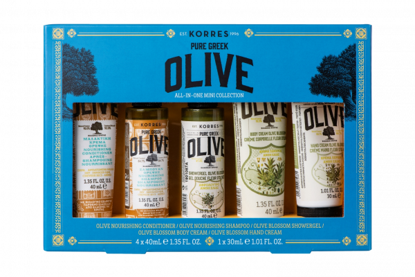 KORRES Olive Collection set cestovných prípravkov starostlivosti o telo a vlasy
