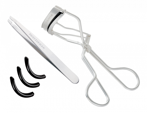 Tweezerman Platinum Silver set - klieštiky na riasy a pinzeta platinum