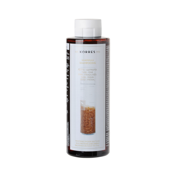 KORRES Shampoo Rice Proteins - šampón na jemné vlasy s ryžovými proteínmi a lipou, 250 ml