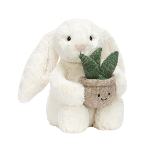 Jellycat krémový zajačik s kvetinou