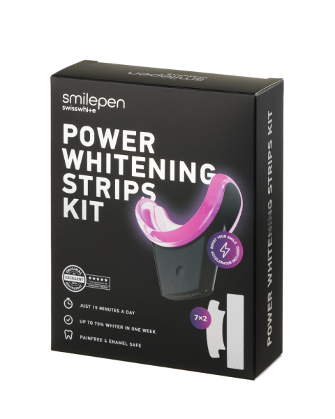 Smilepen Power Whitening Strips Kit, sada bieliacich pásikov s LED akcelerátorom