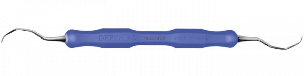 Deppeler Gracey kyreta 13GL14 Deep na ošetrenie hlbokých paradontálnych vačkov s modrým návlekom CleaNEXT