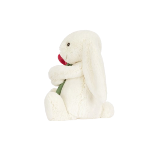 Jellycat Krémový zajačik s ružičkou
