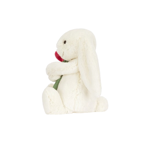 Jellycat Krémový zajačik s ružičkou
