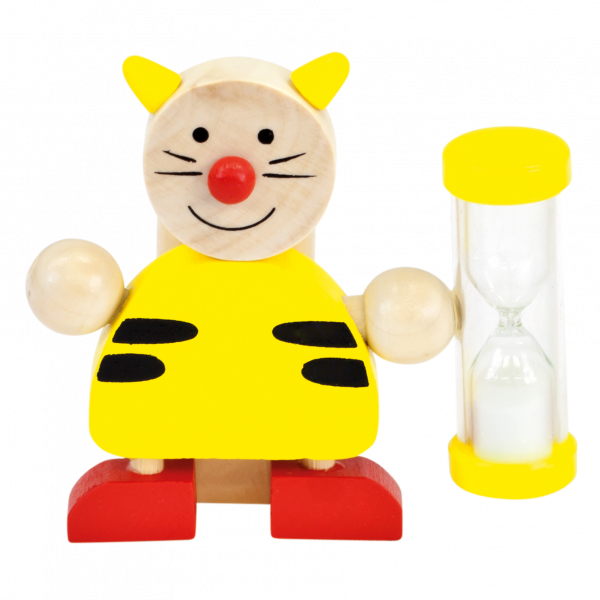 Presýpací hodiny s dreveným stojančekom na zubnú kefku