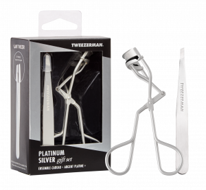 Tweezerman Platinum Silver set - klieštiky na riasy a pinzeta platinum