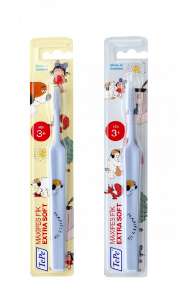 TePe Kids x-soft, detská zubná kefka s Maxipsom Fíkom