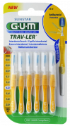 GUM TRAV-LER medzizubná kefka s chlorhexidínom, žltý kónický veľkosť 1,3 mm (ISO 4), 6 ks