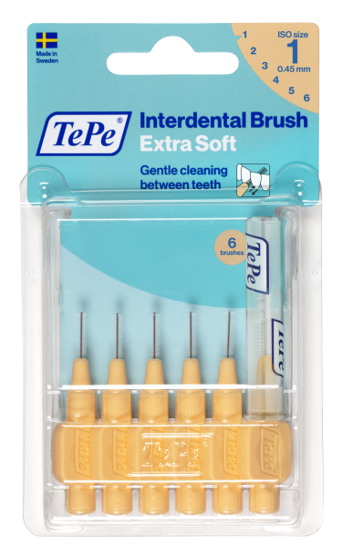 TePe Extra soft medzizubné kefky 0,45 mm, svetlooranžové, 6 ks