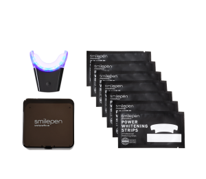 Smilepen Whitening Strips Kit – 7-dňová kúra na intenzívne bielenie zubov pomocou bieliacich pásikov s bezdrôtovým LED akcelerátorom