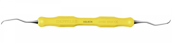 Deppeler Gracey kyreta 5GL6 Deep na ošetrenie hlbokých paradontálnych vačkov so žltým návlekom CleaNEXT