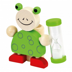 Presýpací hodiny s dreveným stojančekom na zubnú kefku