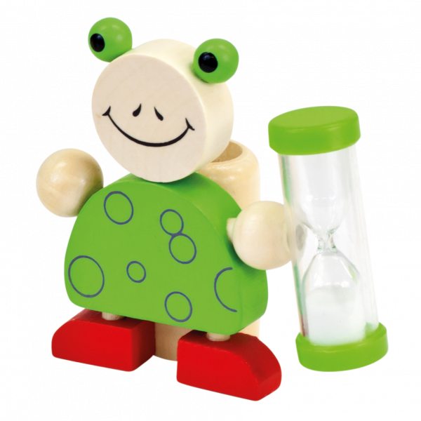 Presýpací hodiny s dreveným stojančekom na zubnú kefku