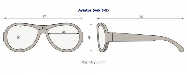 BABIATORS Original Aviator slnečné okuliare, tmavomodré, 3-5 rokov
