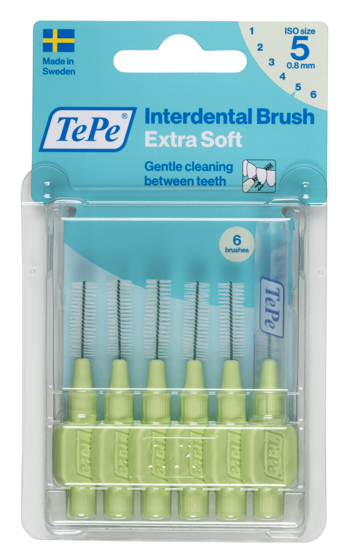 TePe Extra soft medzizubné kefky 0,8 mm, svetlozelené, 6 ks