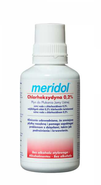Meridol ústna voda (výplach) s chlórhexidínom 0,2%, 300 ml