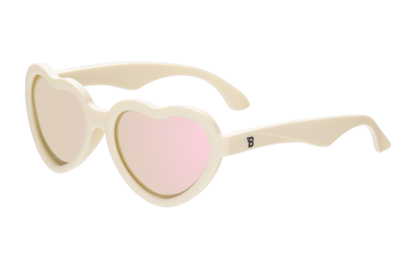 BABIATORS Polarized Hearts Sweet Cream, polarizačné zrkadlové slnečné okuliare, krémové, 3-5 rokov
