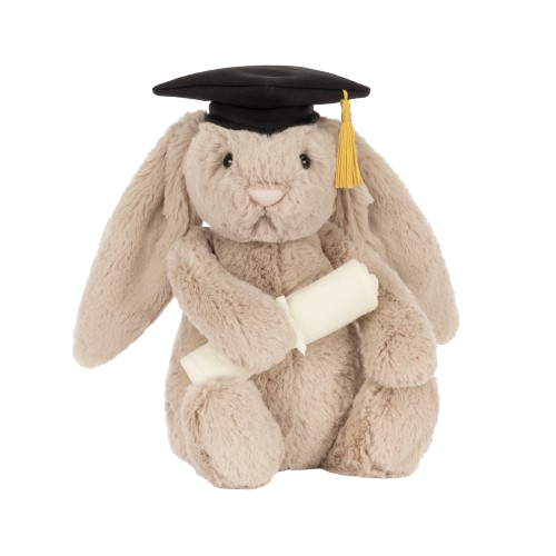 Jellycat Bashful Bunny v absolventskom outfite
