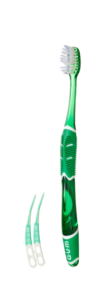 Zubná kefka GUM PRO Soft a medzizubná masážna zubná kefka GUM Soft-Picks