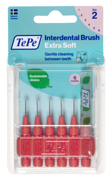 TePe Extra soft medzizubné kefky 0,5 mm, svetločervené, 6 ks