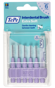 TePe Extra soft medzizubné kefky 1,1 mm, svetlofialové, 6 ks