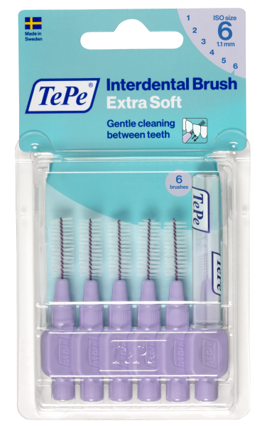 TePe Extra soft medzizubné kefky 1,1 mm, svetlofialové, 6 ks