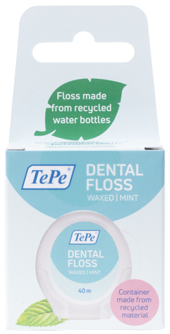 TePe Dental Floss, expandujúca voskovaná zubná niť s mätovou príchuťou, 40 m