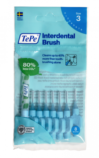 TePe Original medzizubné kefky z bioplastov 0,6 mm, modré, 8 ks