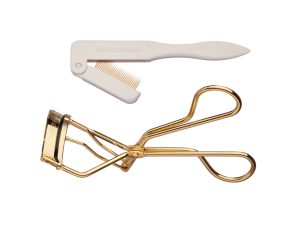 Tweezerman Lash Set Stardust, limitovaná edícia zlatých klieštičiek na riasy a hrebienku