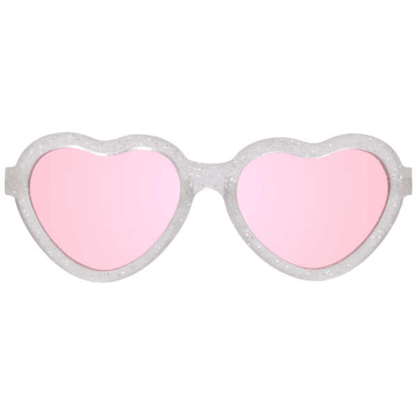 BABIATORS Hearts Silver Shimmer, slnečné okuliare strieborné trblietky, 0-2 roky
