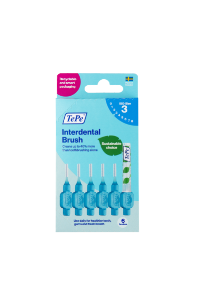 TePe Original bioplastové medzizubné kefky 0,6 mm, modré, 6 ks, krabička