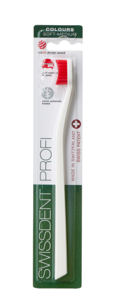 SWISSDENT COLOURS Soft-Medium, bielo-červený