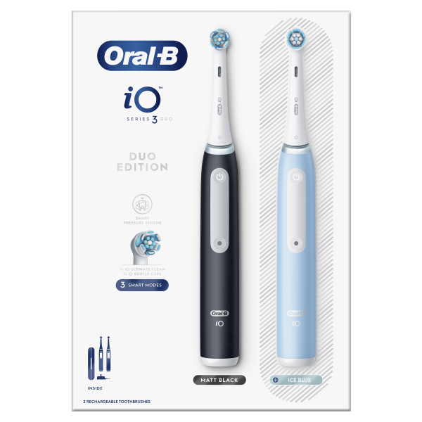 Oral-B iO Series 3 Matt Black/Ice Blue Duo elektrická zubná kefka