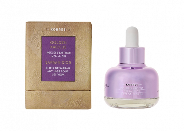 KORRES Golden Krocus Ageless Saffron Eye Elixir - šafranový elixír na očné okolie, 18 ml