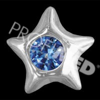 IZI hviezda so zafírom biele zlato