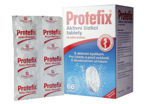 Protefix aktívne čistiace tablety na zubnú protézu, 66 tabliet