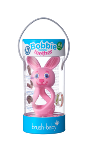 Brush-baby Bobbie Bunny hryzadlo, ružové, 0-3 rokov