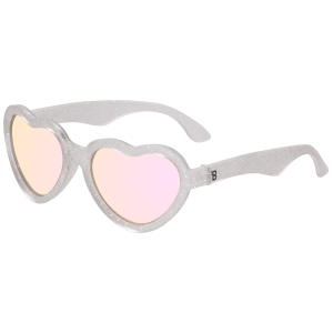BABIATORS Hearts Silver Shimmer, slnečné okuliare strieborné trblietky, 0-2 roky