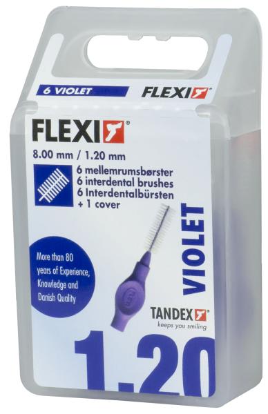 Tandex Flexi mezizubné kefky fialové, 1,2 mm, 6 ks