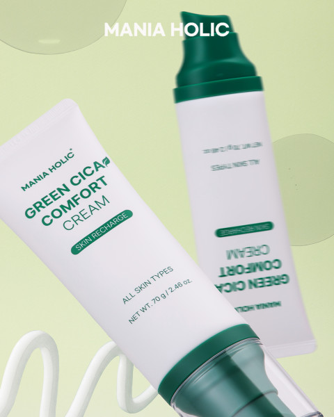 Mania Holic Green Cica Comfort Cream, upokojujúci hydratačný krém s centellou asiaticou, 70 g
