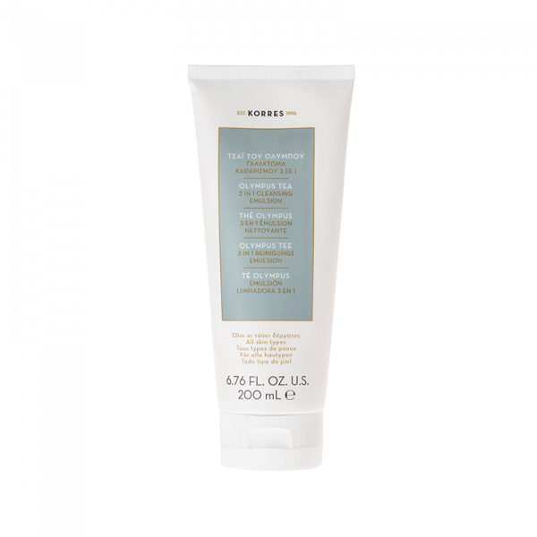 KORRES OLYMPUS TEA – Jemná čistiaca a odličovacia emulzia 3 v 1 s výťažkom z gréckeho horského čaju