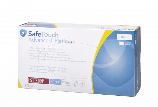 Medicom SafeTouch Advanced, nepudrované nitrilové rukavice XS, biele, 100 ks