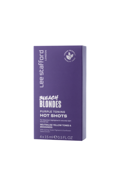 Lee Stafford Bleach Blondes Purple Toning Hot Shots - tónovacie kúry, 4x 15 ml