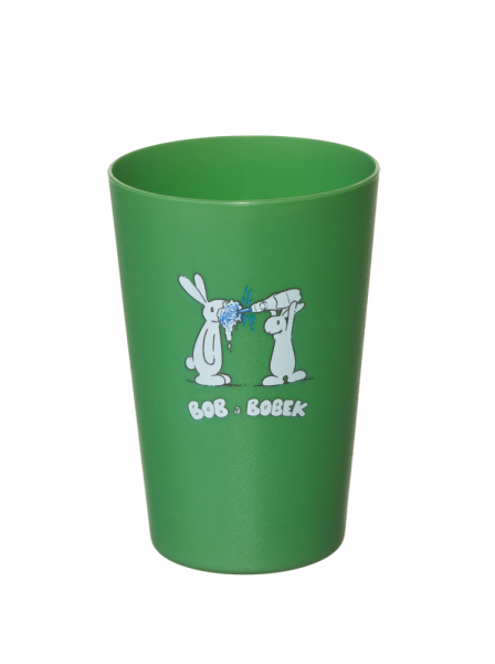 Farebný plastový kelímok s Bob a Bobkom, zelený