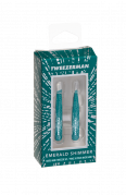 Tweezerman Micro Mini Brow Set, sada mini pinziet v smaragdovom odtieni