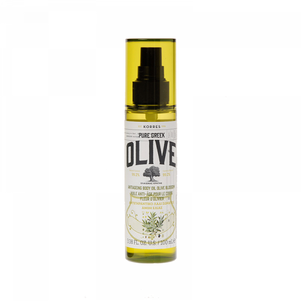 KORRES Pure Greek Olive – suchý telový anti-aging olej s gréckym extra panenským olivovým olejom s vôňou olivového kvetu, 100 ml