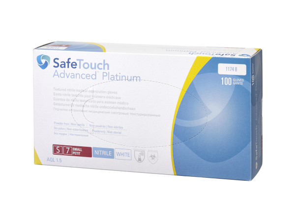 Medicom SafeTouch Advanced, nepudrované nitrilové rukavice S, biele, 100 ks