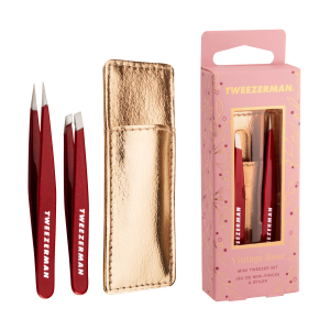 Tweezerman Vintage Rose Mini Tweezer Set – sada pinziet s puzdrom v darčekovom balení